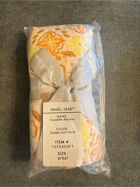 Angel Dear Golden Surf Floral Baby Swaddle Blanket - Yellow & Orange